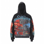 Kvaliteetne Godspeed Ameerika retro pestud vana raske kapuutsiga kampsun meeste ja naiste ni&scaron;&scaron; hoodie kardigan trend S must