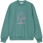 Carhartt WIP SS25 Masterpiece Huppar L&otilde;tv l&otilde;ige Eesmine graafiline tikand &Uuml;mar kaelus Pikad varrukad Meeste huppar I035199-33M-XX S blue