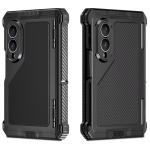 Kukkumisvastane metallkorpus Samsung Z Fold 8 Ultra 8 jaoks Magnetiline kate Sisseehitatud tugevad magnetid Alumiiniumist esiraam Peidetud tugijalg Galaxy Z Fold 6 must