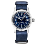 Hamilton Khaki Field Tekstiilist NATO Rihm Sinine T&auml;hik Automaatne H70455940 100M Meeste K&auml;ekell sinine