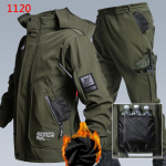 S&uuml;gis-talvine fliisvoodriga veekindel softshell-jope komplekt, v&auml;li-m&auml;gironimise soe mustuskindel t&ouml;&ouml;riietuse &uuml;likond 180/XXL gray