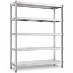 VEVORriiul 48x18,5 tolli Ladustusriiulid 5-korruselised riiulid Ja Ladustusriiul Reguleeritav riiul Ladustusriiul Reguleeritavad jalad Riiulid 120 x 45.5 x 183 cm