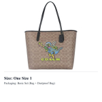 COACH PVC ostukott, k&auml;ekott suur naiste khaki mitmev&auml;rviline CW026-IMTAM One Size 1 gray