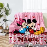 Kohandatud nimega Mickey Minnie teemaline tr&uuml;kitud tekk - T&auml;iuslik diivanile, voodisse, reisimiseks ja &otilde;ues kasutamiseks | Masinpestav, hubane ja vastupidav. 100cmx150cm
