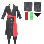 Fantasia Wano riik Roronoa Zoro Cosplay Kimono Anime Piraat Disfraz Kost&uuml;&uuml;m Mehed Meessoost Halloweeni Karnevali Peo R&otilde;ivad Children 140 red