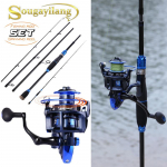 &Otilde;ngeritvrulli kombineeritud 4-sektsiooniga s&uuml;sinikkiust s&ouml;&ouml;daga &otilde;ngeritv 13+1BB spinningurullid 1.8M Rod&Reel 2000