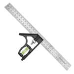 12-tolline 300 mm reguleeritav roostevabast terasest kombineeritud nurga joonlaud 45/90 kraadi m&otilde;&otilde;teriistad must