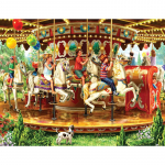 5D DIY Teemantmaal, Merry Go Ring Tikand Mosaiik Ristpistes Rhinestone Dekoratsioon 20X30CM