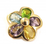 Les Tr&eacute;sors De Lily [C6898] &ndash; kullatud ripats  Sparkling Flower  Tutti Frutti mitmev&auml;rviline