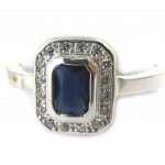 Bague Argent 'Sissi' bleu 56 h&otilde;be