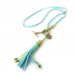 Les Tr&eacute;sors De Lily [N7222] - Collier 'Kilimanjaro' turquoise dor&eacute; sinine