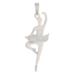 Les Tr&eacute;sors De Lily [P3284] - Pendentif Argent 'Ballerines' blanc argent&eacute; (rhodi&eacute;) - 25x12 mm valge