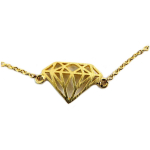 7bis [Q6044] - Bracelet artisanal 'Origami' (diamant) dor&eacute; - 14x10 mm kuld