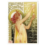 Les Tr&eacute;sors De Lily [Q9204] - Retro metallmagnet 'Absinthe Robette' beež (juugend) - 9x6. 5 cm beež