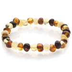 Les Tr&eacute;sors De Lily [R0781] - k&auml;sit&ouml;&ouml;na valmistatud beebik&auml;ev&otilde;ru  Inspiration  merevaigukollane 3 tooni oranž - 6 mm pruun