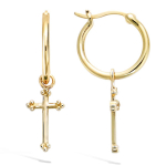 Les Tr&eacute;sors De Lily [R1552] - Kullatud r&otilde;ngask&otilde;rvar&otilde;ngad  Cross  - 15 mm - 14x8 mm kuld