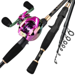 Teleskoop&otilde;ngeritv 12+1BB Baitcasting Reel Bass Magevee Merevee V&auml;lisreisi &Otilde;ngeritv Combo 1.8M&Left had must/lilla