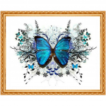 Teemanttikandid, 5d teemantmaal, ristpistes, v&auml;rviline, liblikas, seinakleebis, pulmadekoor 20X30CM