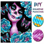 5D DIY teemantmaal, t&uuml;druku pealuu lill, teemantristpistes teemanttikandid 20X30CM