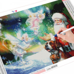 T&auml;isruudukujuline &uuml;mmargune teemantmaal J&otilde;uluvana Teemanttikandid J&otilde;ulukivi pilt Uusaasta kingitus Full Round (20X30CM)