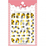 1 leht suvised troopilised taimed 3D k&uuml;&uuml;nekleebis liimiga &uuml;lekandekleebised mustkuldne leht, geomeetriline k&uuml;&uuml;nte kaunistus