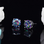 CMM k&otilde;rge kvaliteediga vikerkaare gradient kuupmeetrist tsirkooniumoksiidist k&otilde;rvar&otilde;ngad unisex k&otilde;rvar&otilde;ngad valge kulla v&auml;rv