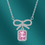 SACE GEMS naiste kaelakee ripats vasesulamist tsirkoonist moekingitus roosa