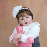 BZDOLL 3D Skin Pehme Silikoon Reborn Baby N&auml;htavad veenid 60 CM V&auml;ikelapse viimistletud nukum&auml;nguasi t&uuml;drukule Realistlik kleit Printsess Bebe 60cm 3D-paint Skin Doll
