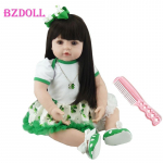 BZDOLL 60 cm pehmest silikoonist vin&uuml;&uuml;list t&uuml;drukule Reborn Doll Printsess V&auml;ikelapsele Elus Boneca Bebe s&uuml;nnip&auml;evakingitus Kleit-M&auml;nguasi 60cm Doll, Brown eyes