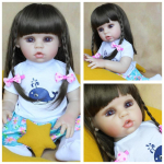 BZDOLL 48cm kogu kehaga silikoonist taass&uuml;ndinud beebinukk, 19-tolline vin&uuml;&uuml;l Bebe vasts&uuml;ndinud armas s&uuml;nnip&auml;evakingitus lapsele vannitav m&auml;ngumaja m&auml;nguasi Girl-8