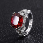 SACE GEMS Klassikaline retrostiilis vasesulamist 10*12mm tsirkoonist s&otilde;rmus naiste ehted pulmalubaduse peokink open punane