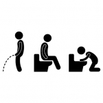 Naljakas vannitoaikoon WC-ukse seinale eemaldatav kunstikleebis