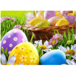 HUACANi teemantmaal T&auml;is &uuml;mmargune ruudukujuline lihav&otilde;ttemuna teemanttikandid J&auml;nese ristpistes joonisfilm kividega mosaiikkaunistus Full Square 20*30 cm