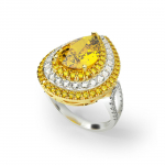 Gica Gema S925 h&otilde;bedane moodne Water DropTemperament klassikaline naiste s&otilde;rmus naistele, ilus, k&otilde;rgekvaliteediline ehe, pulmakihlus 5-no. kollane