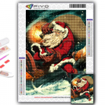 5D DIY j&otilde;ulupuu J&otilde;uluvana lumememm ristpistes kivikivid Teemantjoonistus Tikand Mosaiik Kodukaunistus Full Round 20X30CM