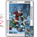 5D DIY Teemantmaaling J&otilde;ulupuu J&otilde;uluvana Lumemees Ristpistes Teemantkunst tikandid Mosaiik Home Deco Full Round 20X30CM