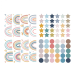 4 lehte armsad seinakleebised, vikerkaaret&auml;pid, t&auml;hed, teema, poisid, lastetoa seinakleebised, eemaldatav vin&uuml;&uuml;l mitmev&auml;rviline