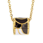 Les Tr&eacute;sors De Lily [R4936] &ndash; k&auml;sit&ouml;&ouml;na valmistatud terasest kaelakee 'Obao' must pruun kuld - 10x10 mm must