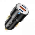 Essager 100W autolaadija kiirlaadija kiirlaadija QC PD 3.0 IPhone 14 Type C USB autolaadija Samsung s&uuml;learvutitele tahvelarvutitele 66W must