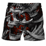 Meeste Horror Skull 3D Prinditud suvised rannap&uuml;ksid Mood vabaaja kiiresti kuivavad EL Suurus Oversized ujumistrikoo v&auml;limised l&uuml;hikesed p&uuml;ksid 6XL 4XL