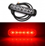 Lampa przeciwmgielna 6 LED 12V-18V, czerwona