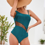 Seksikas &uuml;hes t&uuml;kis ujumistrikoo naiste &otilde;&otilde;nsa seljaga kuldne siidist ujumistrikoo L sinine