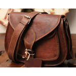 Vintage Pruun Kitse Nahast K&auml;sit&ouml;&ouml;na Valmistatud &Otilde;lakott Crossbody Kott 9 7x9x3 pruun