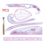 7 tk mitme stiiliga k&otilde;ver&otilde;mbluskomplekt &otilde;mblusmasina joonlaud Multifunktsionaalne &otilde;mblust&ouml;&ouml;riist L&otilde;ikejoonlaud Riietusn&auml;idis meetriline joonlaud