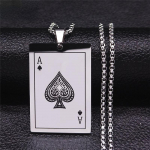 Lucky Spades Ace Meeste Kaelakee Ehted Roostevabast Terasest Pokker Ace Ripats Rock Punk Kasiino &Otilde;nne kaelarihmade tarvikud