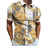 Trend v&auml;rvi kontrastsus l&uuml;hikeste varrukatega POLO Fashion meeste vabaaja uus lilleline lukuga T-s&auml;rk S valge