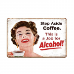 Vintage Pin Up Girl Kohv Metallist Silt &Scaron;ikk Piim Vein Plekkplaadid Silt Retro kohvik Pood Iiri pubi Kohvik Sweet Home Decor 20x30cm