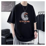 Meeste T-s&auml;rgid Graafilise tr&uuml;kiga kirjaga Moebr&auml;ndi t-s&auml;rgid meestele &uuml;lisuured t-s&auml;rgid Meeste r&otilde;ivad Vabaaja T-s&auml;rgid Meeste Suvine Korea Retro M must