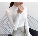 2022. aasta kilpkaelusega kampsunid, s&uuml;gisene pikkade varrukatega kudumid kampsunid, naiste &otilde;hukesed kudumid, soliidsed pullovertopid One Size valge