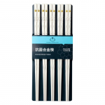 Valged 5 paari Jaapani Hiina s&ouml;&ouml;gipulgad Toidu-Sushi pulgad Korduvkasutatavad Korea s&ouml;&ouml;gipulgad, metallisulamist s&ouml;&ouml;giriistad 5 pairs